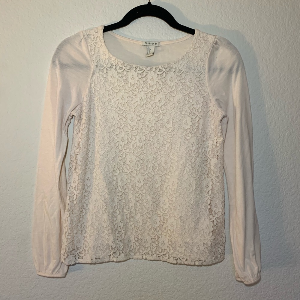 F21 Cream Floral Blouse